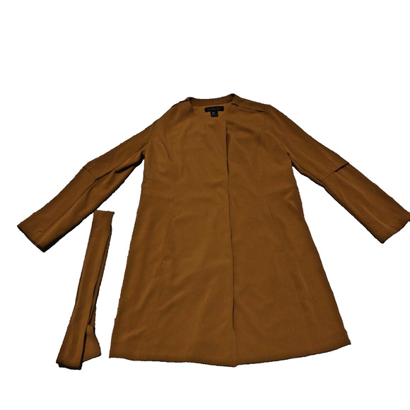 Rachel Zoe Women Small Jacket Waist Tie Pockets Brown - Picture 1 of 8